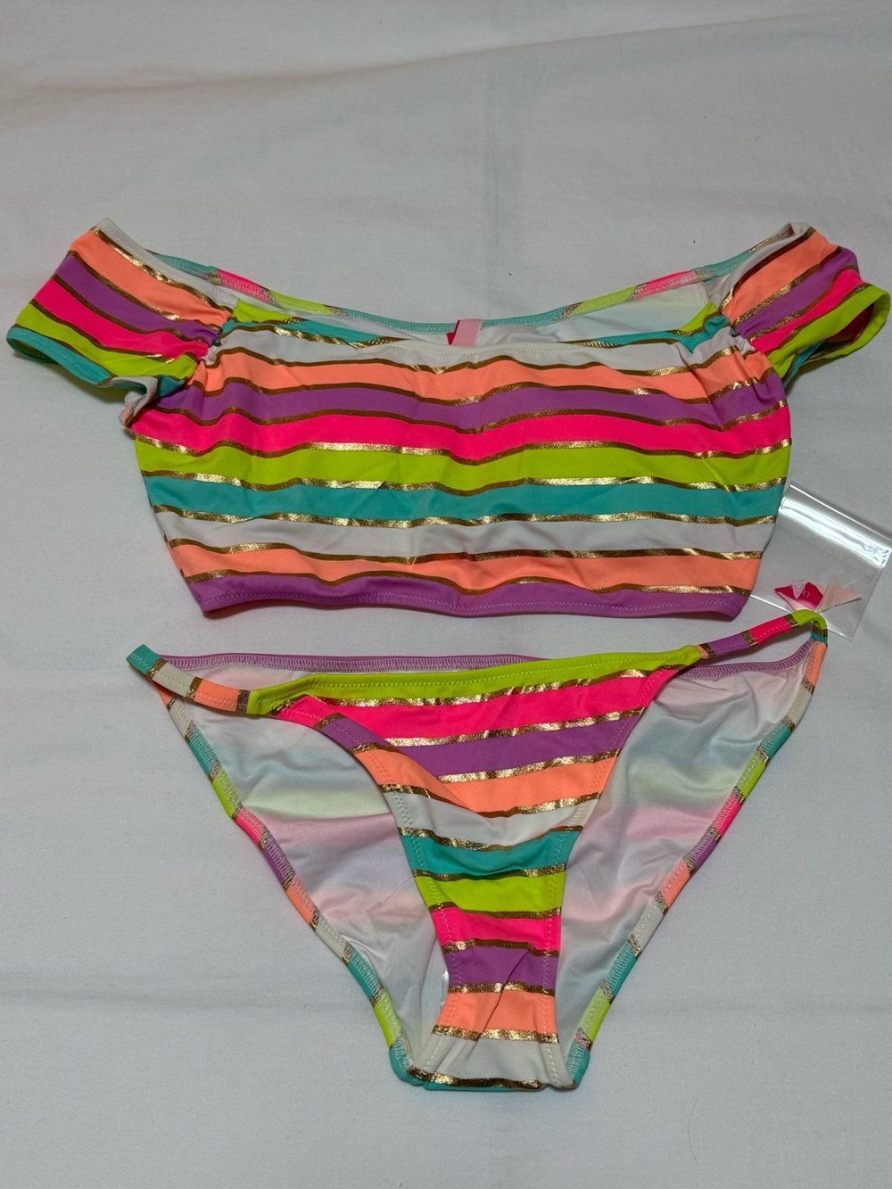 Bright Multicolor Striped Bikini Set